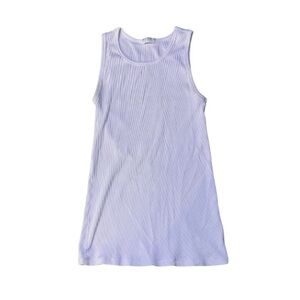 Skims Sleeveless Off White Ribbed Tank